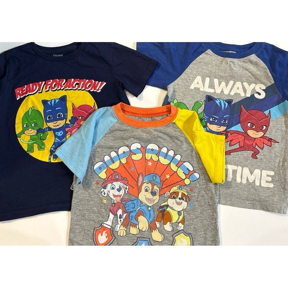 PJ Masks & Paw Patrol Tshirt Bundle (4/5) character T-shirts